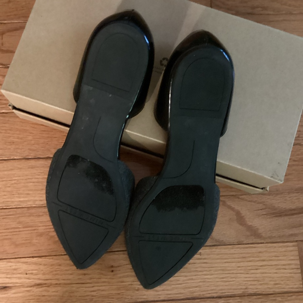 NINE WEST CHARCOAL FLANNEL & BLACK PATENT - STARSHIP FLAT/EXCELLENT CONDITION - Picture 5 of 8